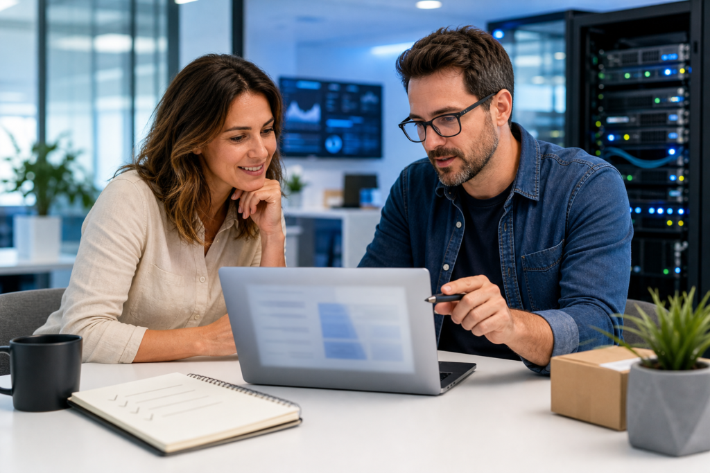 Small business team comparing WordPress plugin bundle features and licensing