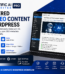 Scientific AI SEO Writer Pro WordPress plugin promotional graphic with AI content features and a laptop dashboard