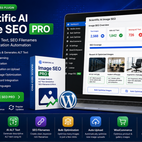 Scientific AI Image — WordPress Image SEO Plugin, AI ALT Text Generator, WooCommerce Image SEO, Automatic ALT Text WordPress